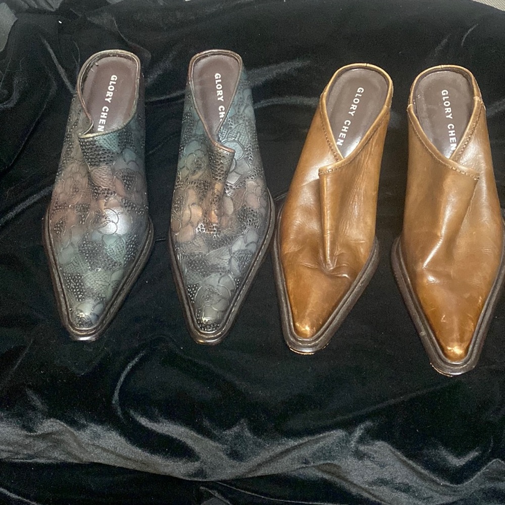 2 Pairs of Glory Chen Western Pointed Toe Mule     🌵8.5